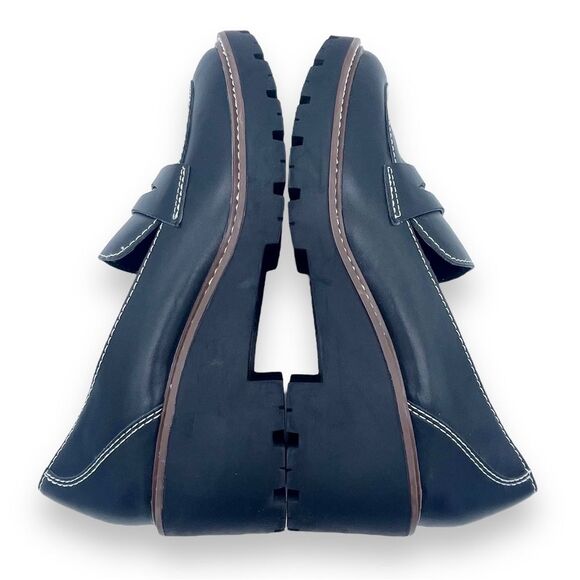 Blondo Waterproof Dulce Platform Loafer Black Leather Lug Sole Shoes Size 10 - Picture 10 of 16